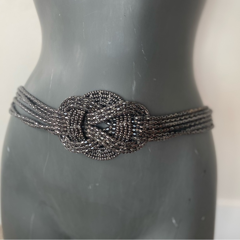 Danier Metallic Beaded Knot Belt/ woman’s one size - Picture 2 of 12